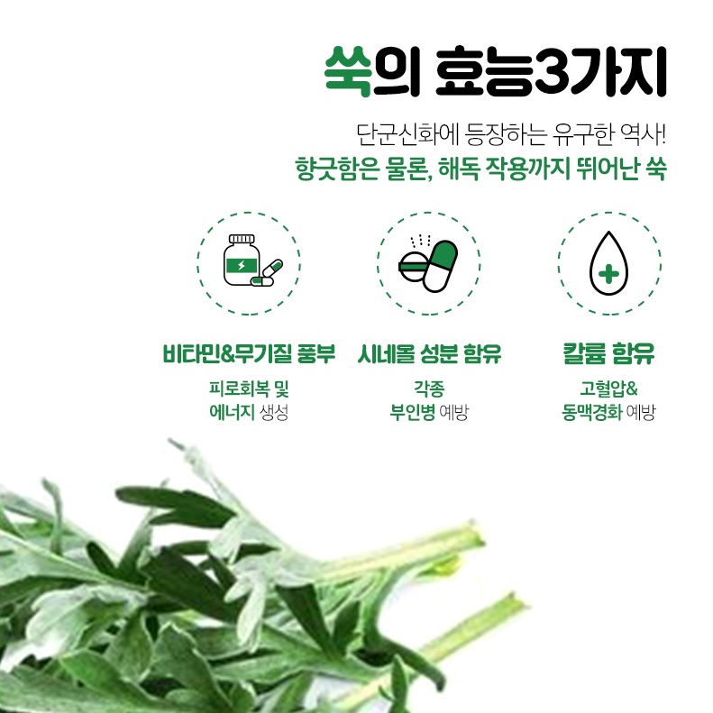 쑥이 우리 몸에 미치는 효과 관련 이미지