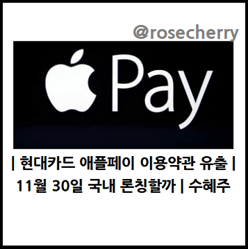 현대카드-애플페이-11월-30일-국내-론칭할까-관련-주식-수혜주는어디일까