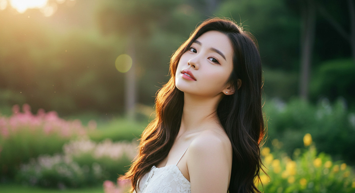 햇빛 받는 여성