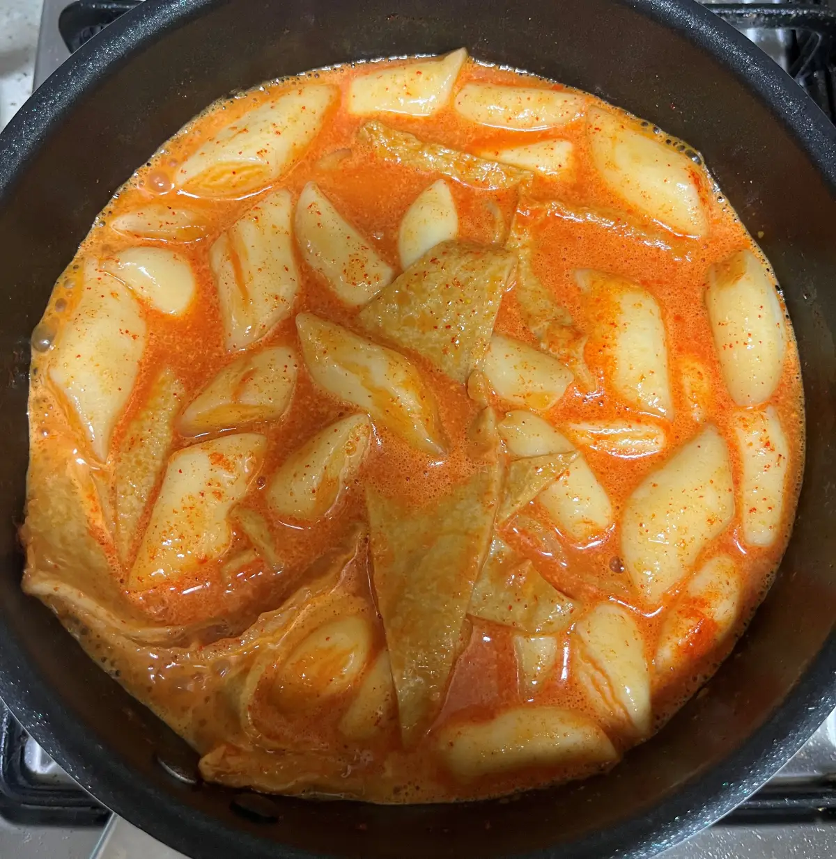 빨강고구마-황치즈떡볶이-황치즈넣은후