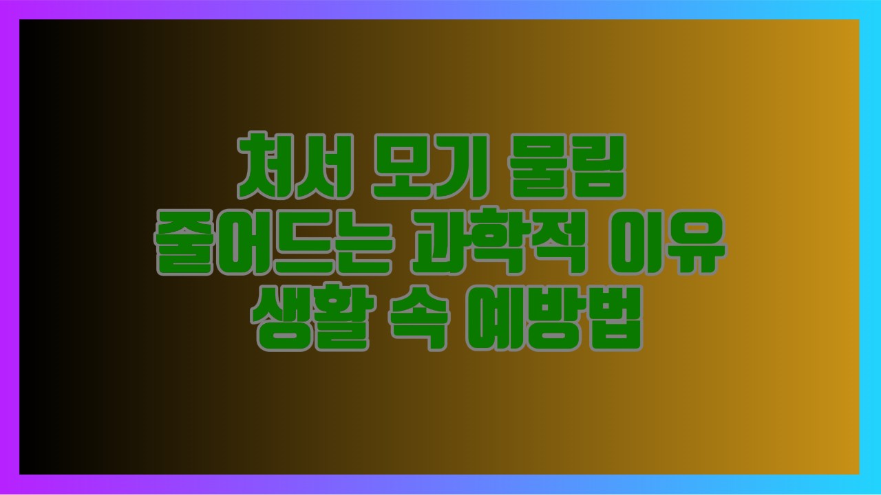 처서 모기 물림 줄어드는 과학적 이유 생활 속 예방법