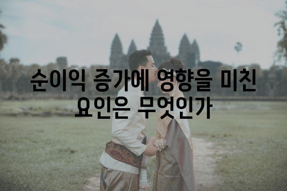 순이익 증가에 영향을 미친 요인은 무엇인가