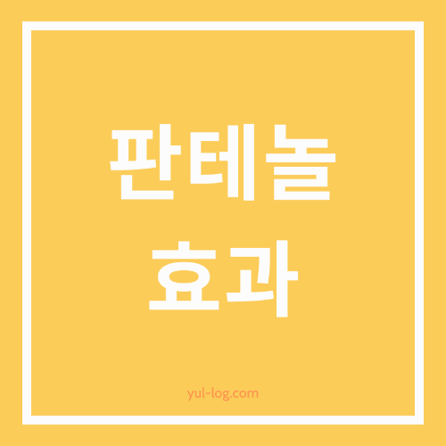 판테놀의 정의 및 효과, 부작용 주의사항 총정리