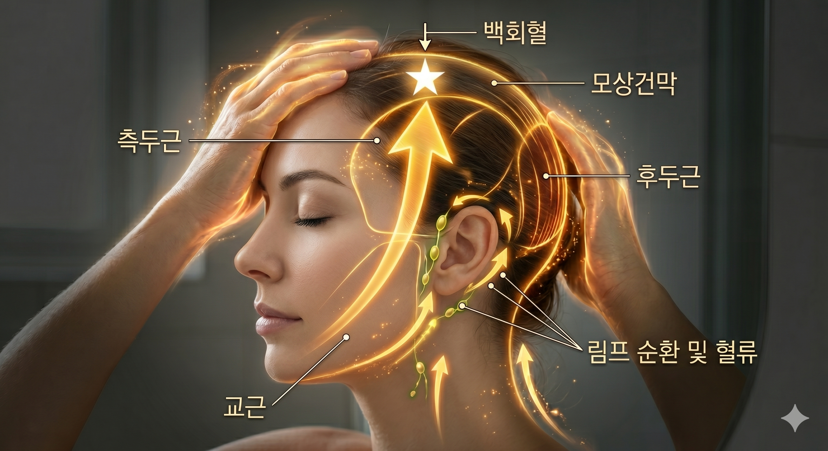 두피마사지로 얼굴 리프팅