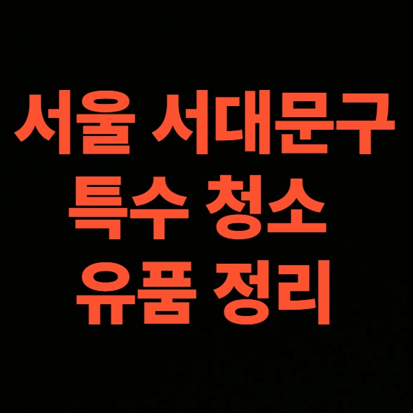 서울 서대문구 유품정리 업체 가격 후기 특수청소 전문