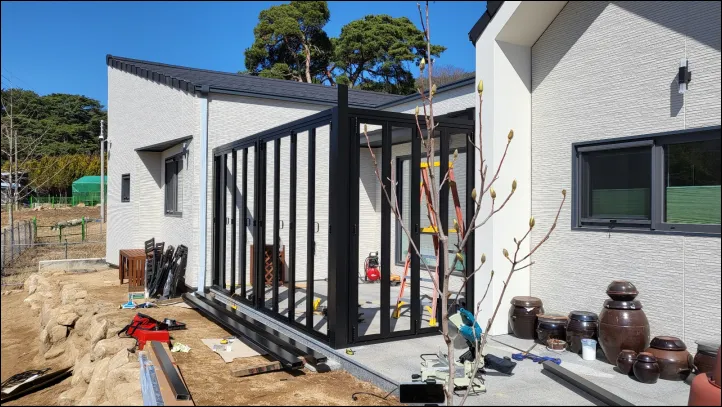 썬룸 프레임 설치