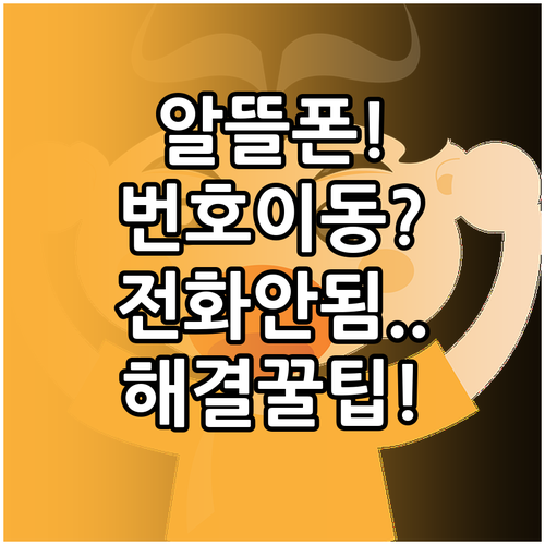 알뜰폰 번호이동 후 전화 안 될 때 ..