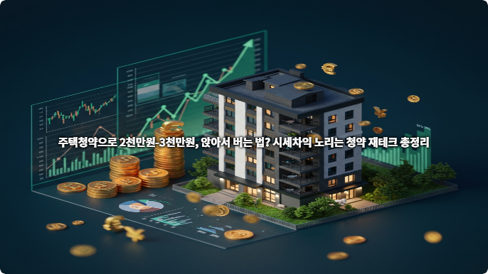 주택청약으로 2천만원-3천만원, 앉아서 버는 법? 시세차익 노리는 청약 재테크 총정리