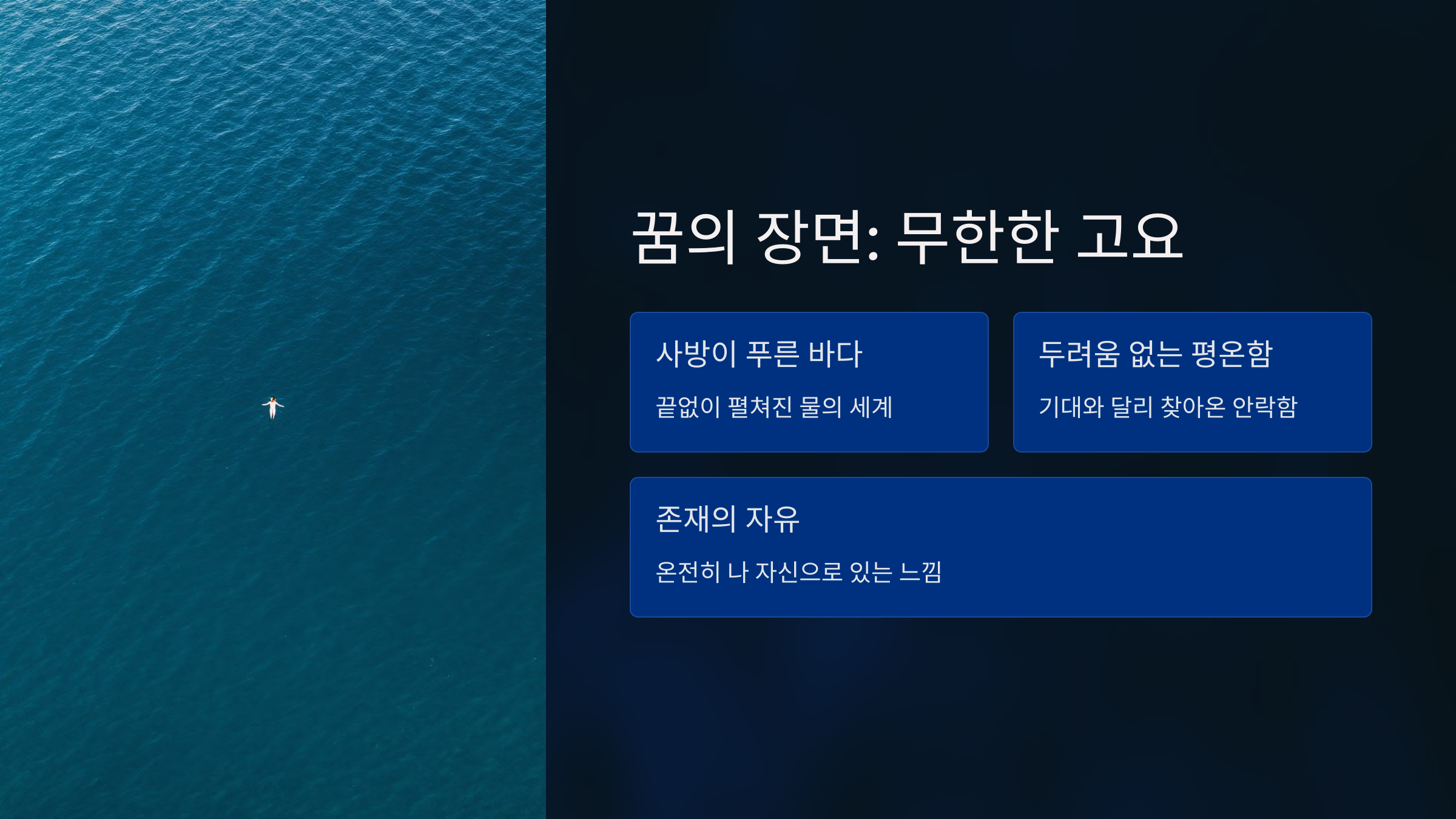 꿈의 장면: 무한한 고요