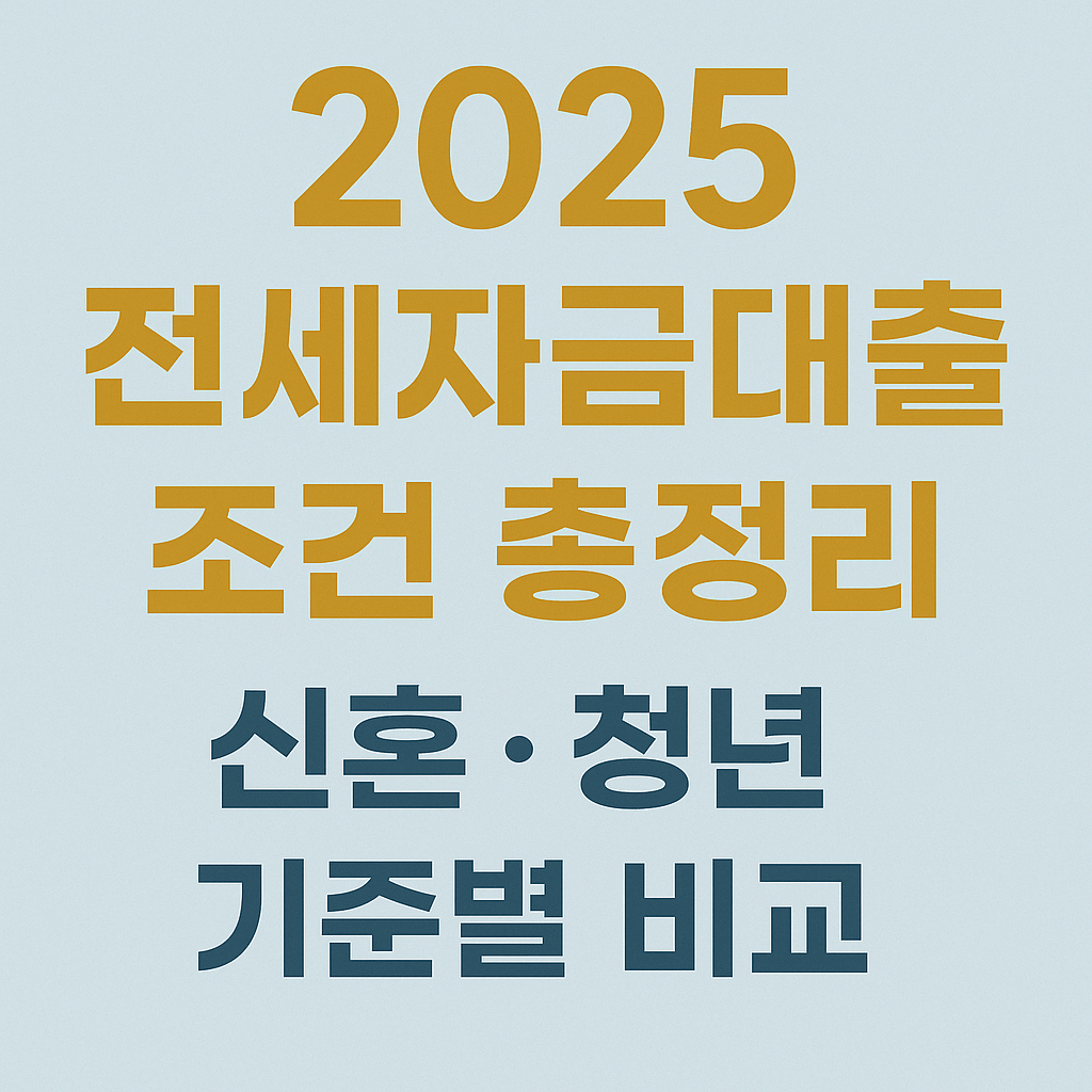 2025 한국 전세자금대출 조건 총정리|신혼·청년 기준별 비교