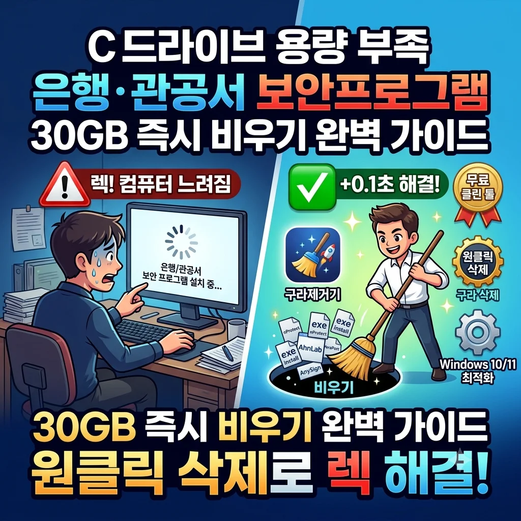 은행 관공서 보안프로그램 원클릭 삭제 구라제거기 컴퓨터 렉 해결 가이드 대표 썸네일