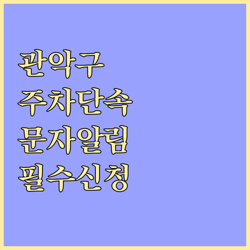 관악구 불법 주정차 단속 기준과 문자..