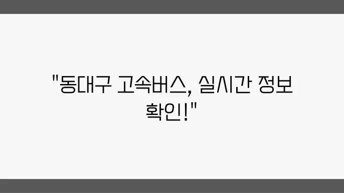 돓00구고속버스터미널 시간표 및 예매 운행 정보