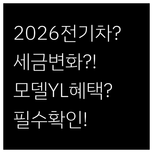 2026년 전기차 세금 변화 모델 Y..