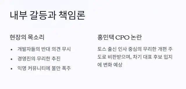 카카오톡 내부 불만 책임론