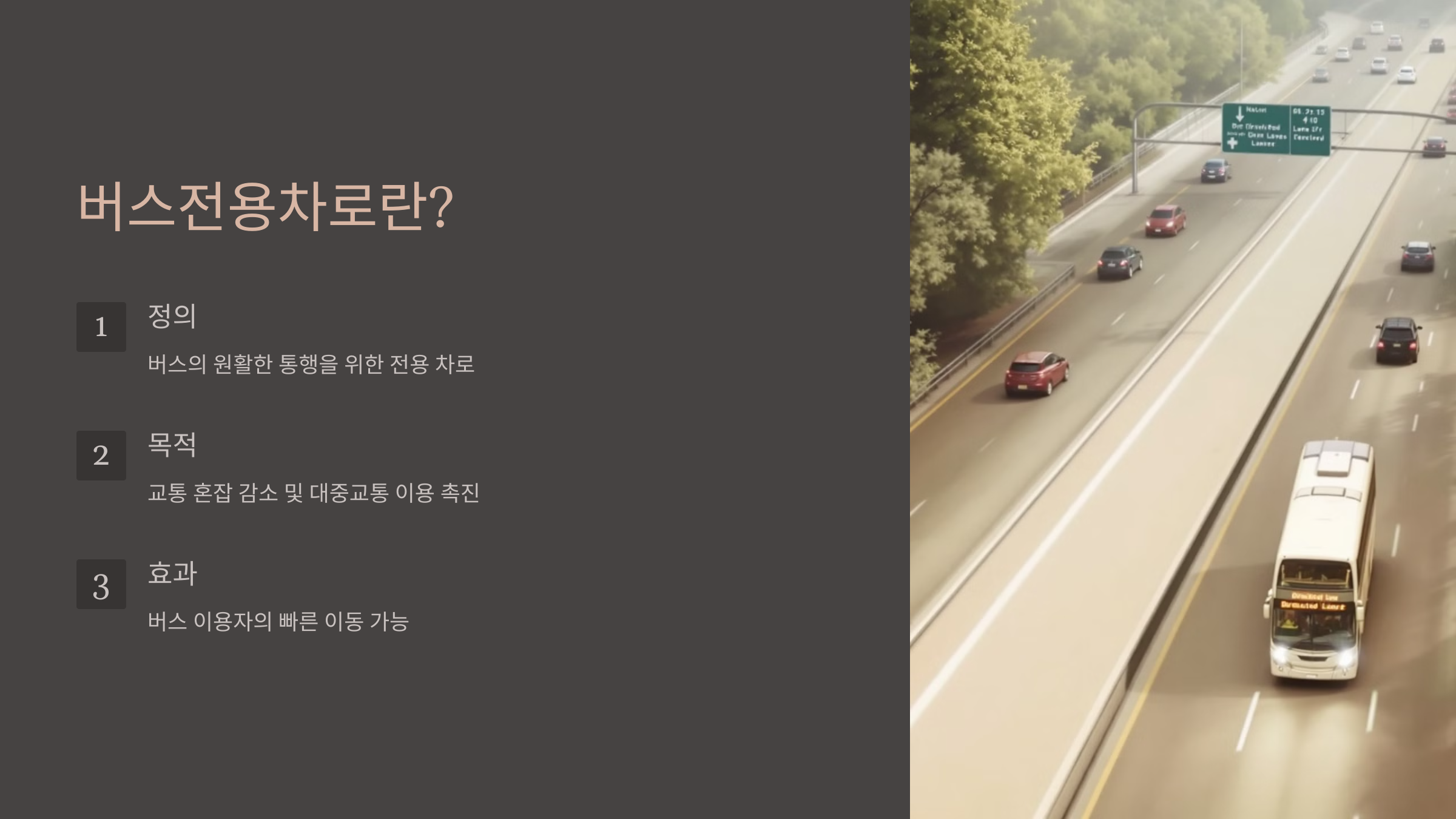 고속도로 버스전용차로 시간