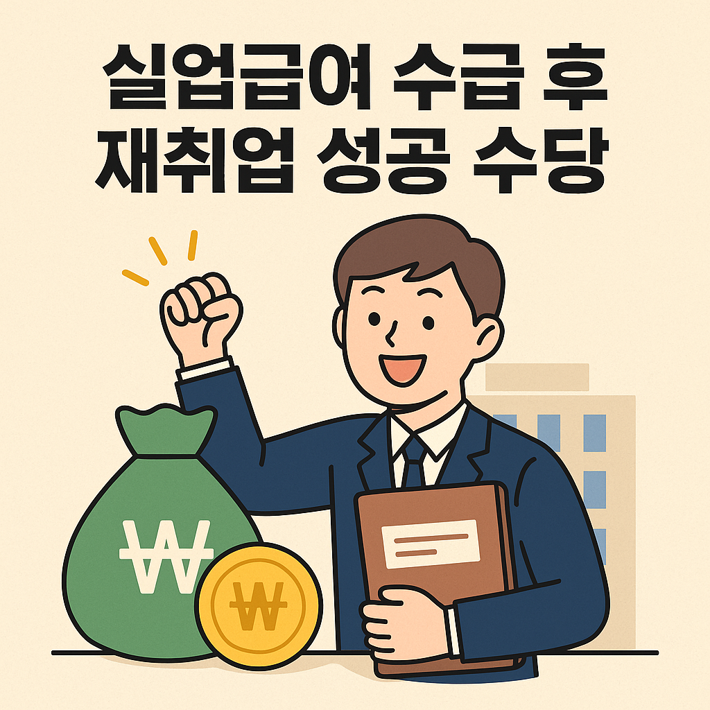 실업급여 수급 후 재취업 성공 수당 포스터 이미지