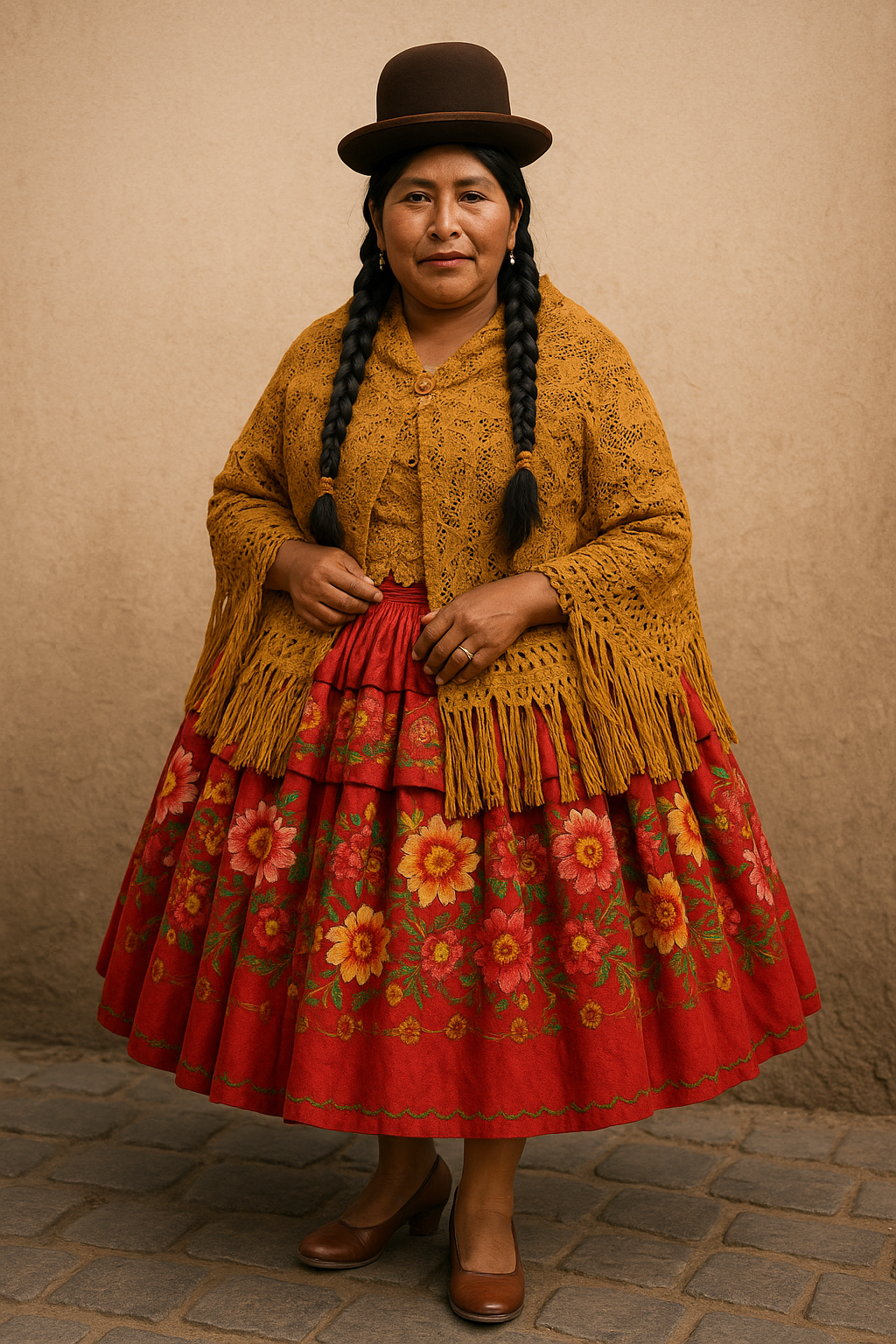 볼리비아 아이마라족의 전통치마 '폴레라'