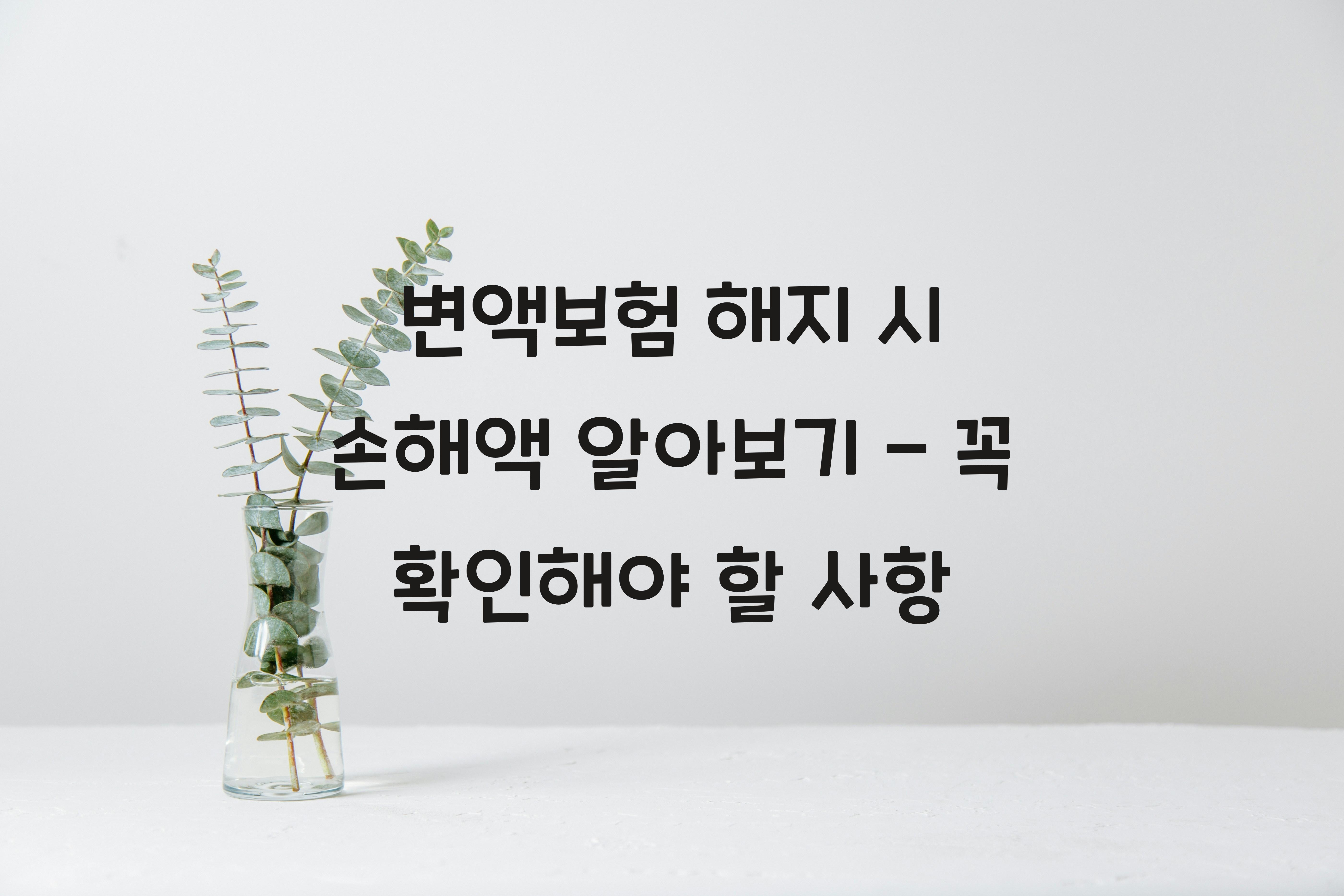 변액보험 해지 시 손해액