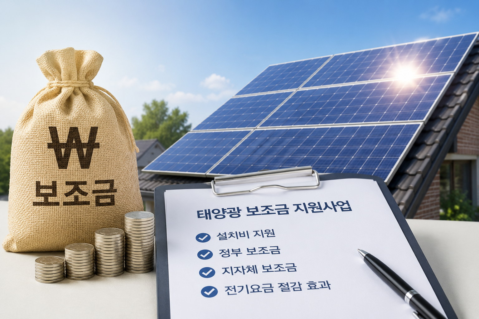 태양광 보조금 지원 이미지 포스터