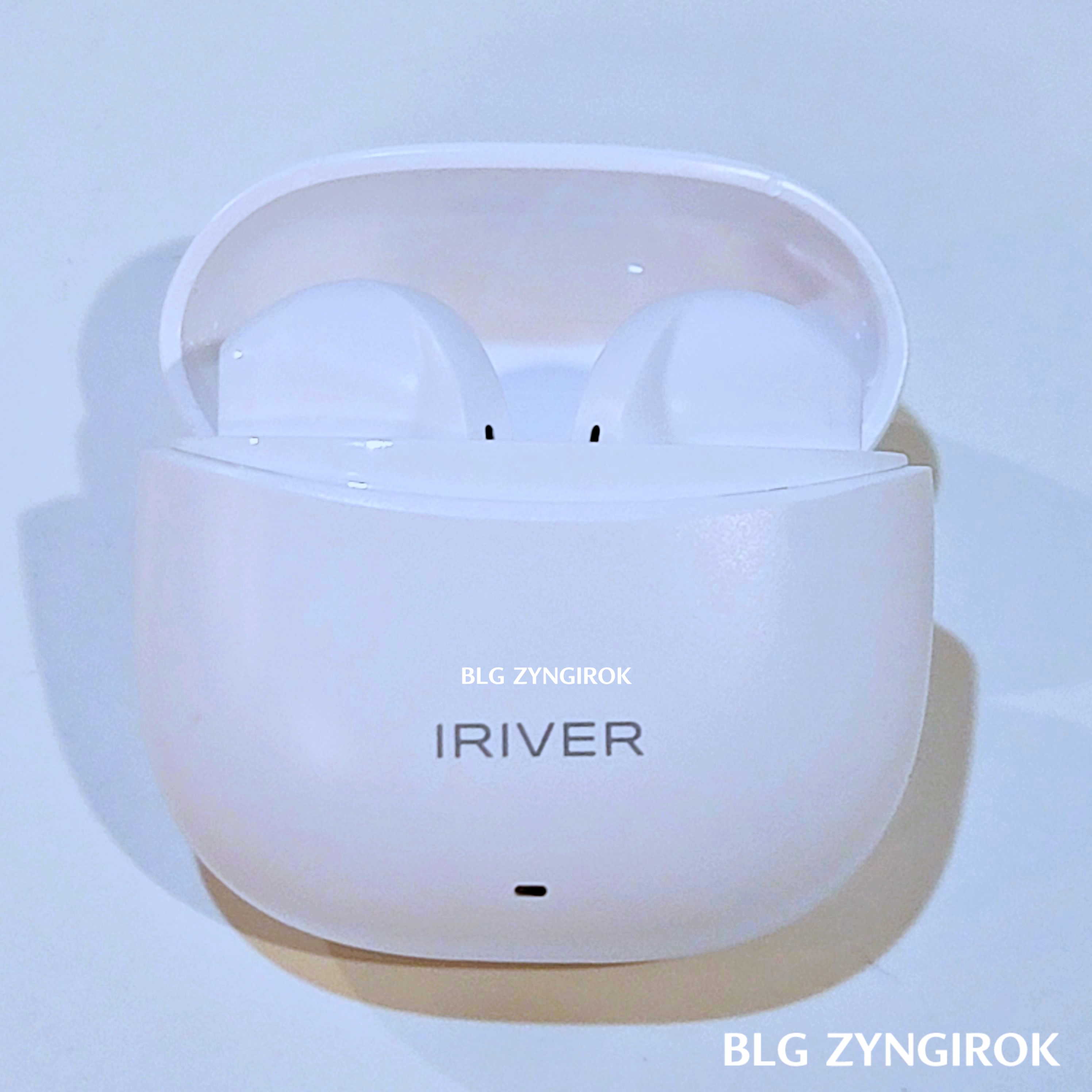 오픈형 이어폰 리뷰 - IRIVER IB-T1 - 충전 케이스 뚜껑을 열었을 때 이어폰이 들어있는 모습이다.