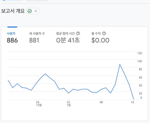 애널리틱스-보고서-수익-0달러