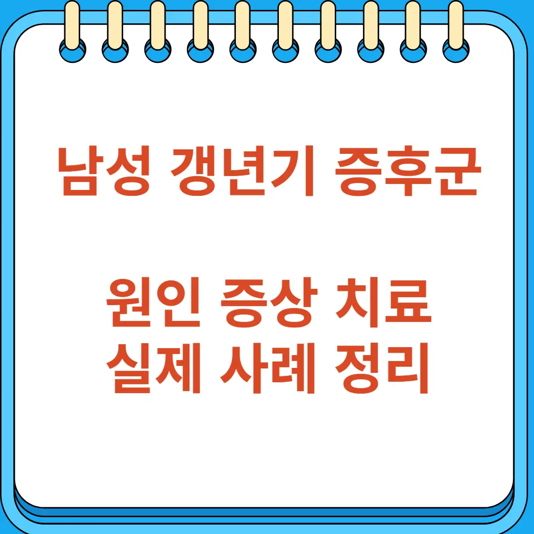 남성 갱년기 증후군 원인 증상 치료 실제 사례
