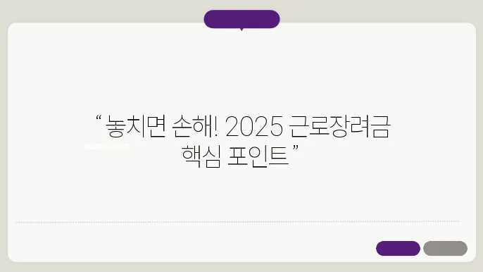 2025년 근로장려금 반기 신청 및 지급일 체크리스트