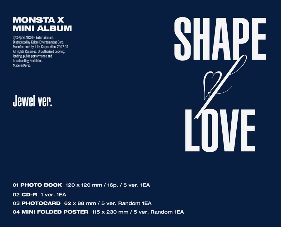 MONSTA X Mini Album SHAPE of LOVE - JEWEL SET