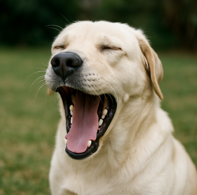 하품하는 강아지