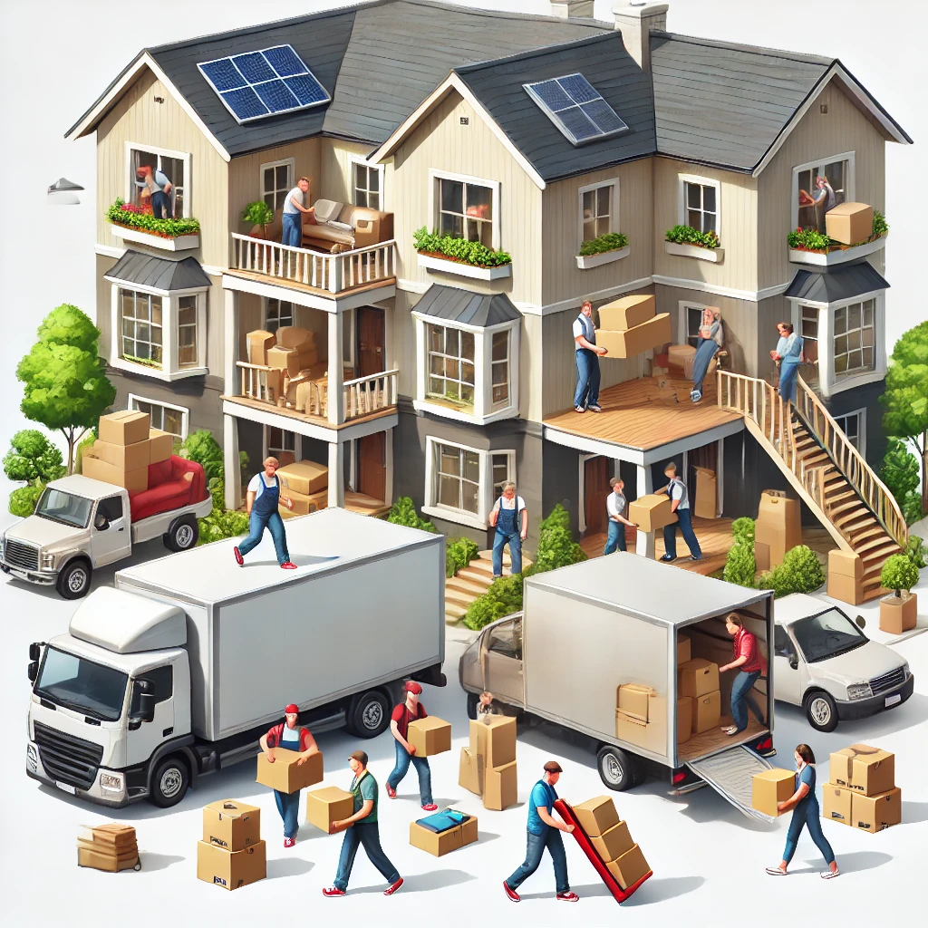 이사업체를 통해 이사하는 모습