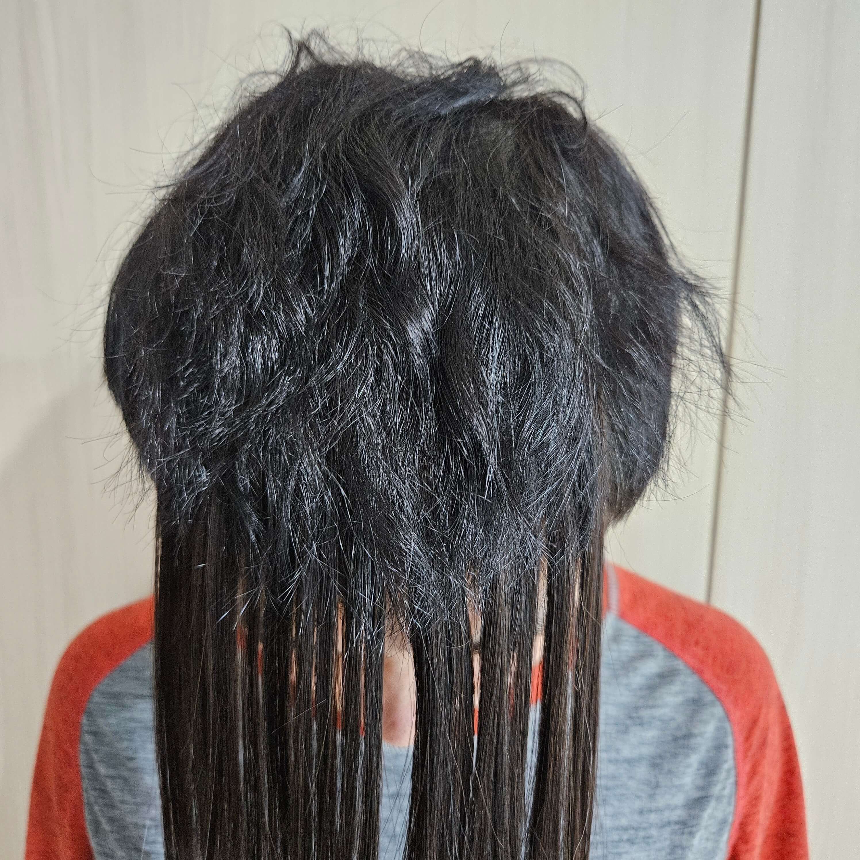 남자 M자탈모 붙임머리