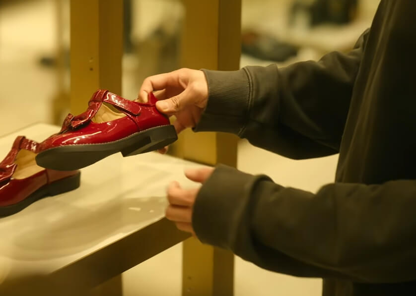 애기 신발을 들고 있는 귀주