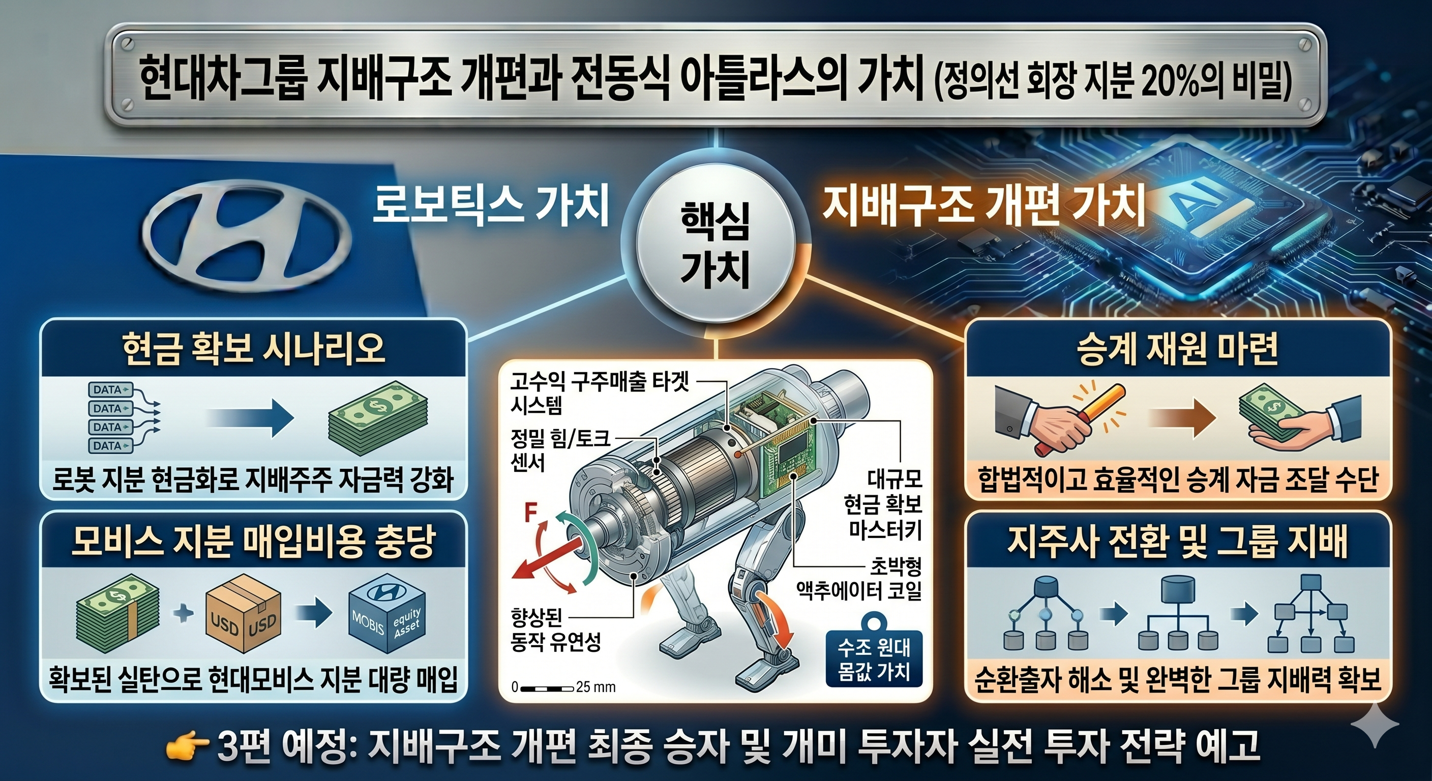 현대차 지배구조 개편 정의선 회장 보스턴 다이내믹스 지분 가치