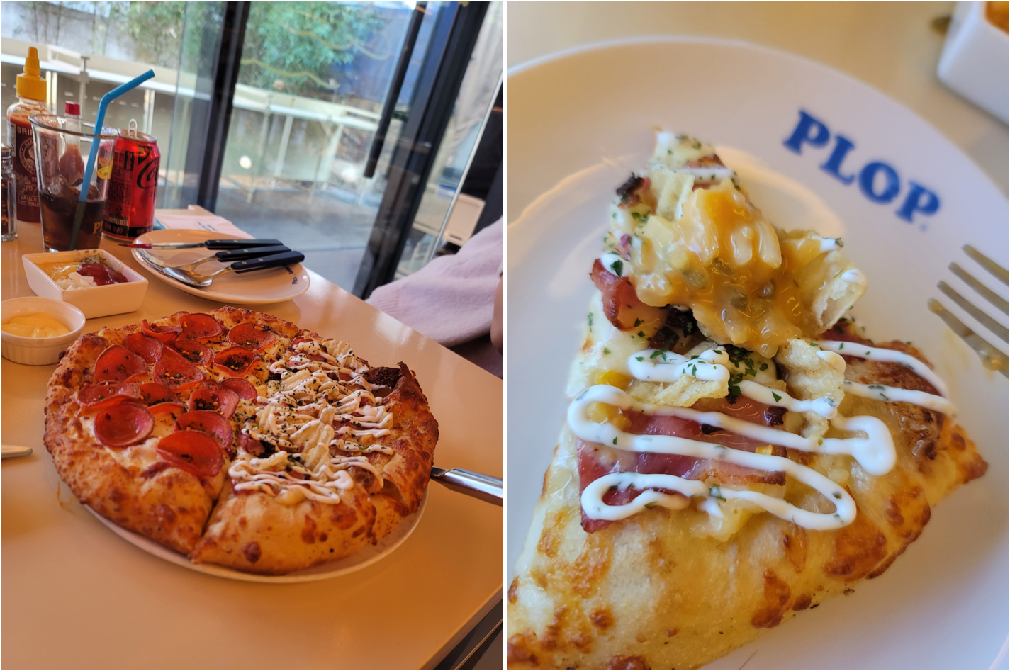 플롭 연남 베이컨 메쉬드 포테이토, 투머치 페퍼로니 피자