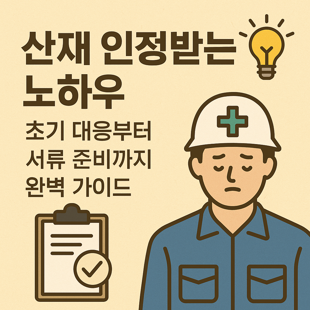 산재에 해당되는 근로자를 나타내는 인포그래픽 이미지