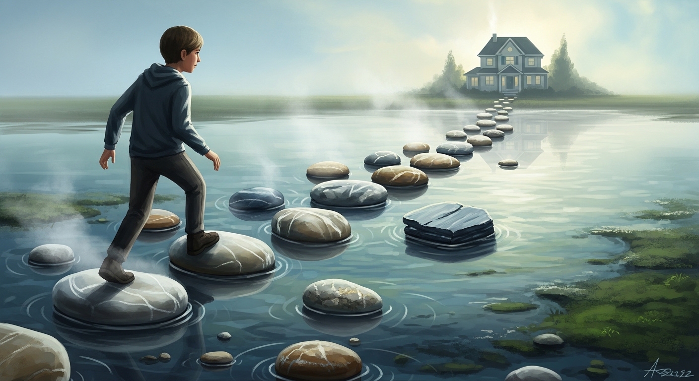 무주택자가 갭투자를 통해 내 집 마련의 기회를 모색하는 모습을 상징하는 이미지.