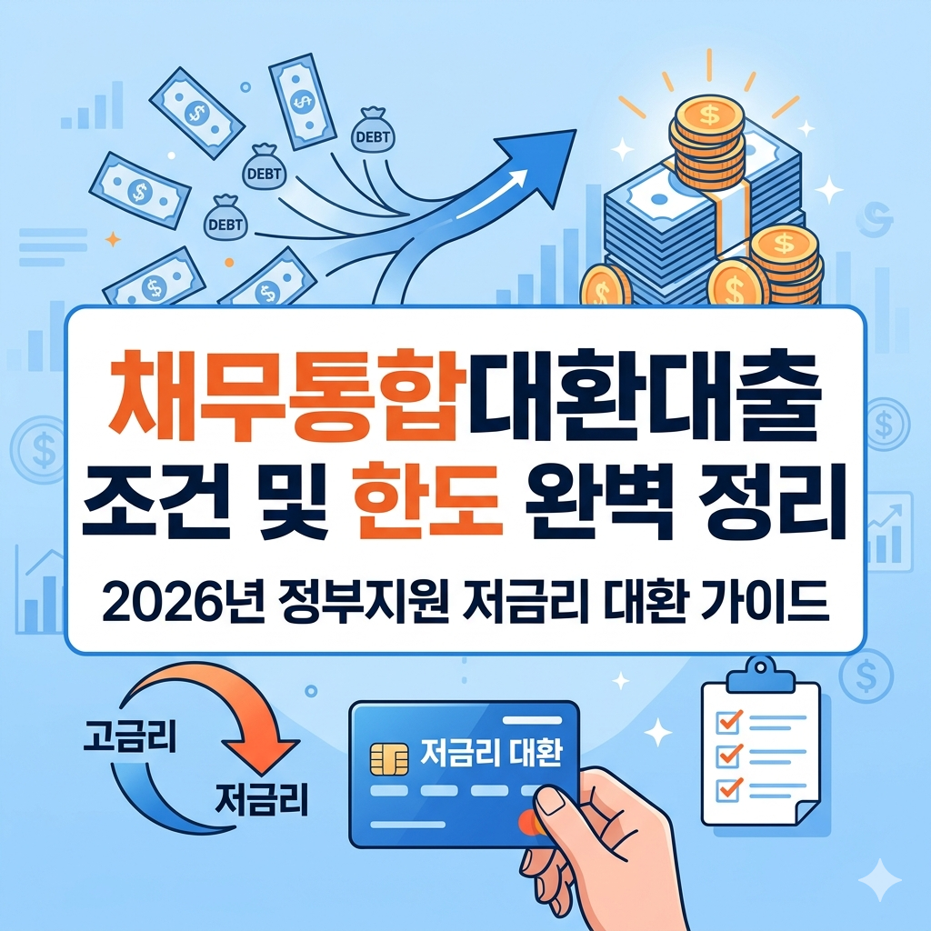 채무통합대환대출 조건 및 한도 완벽 정리: 2026년 정부지원 저금리 대환 가이드