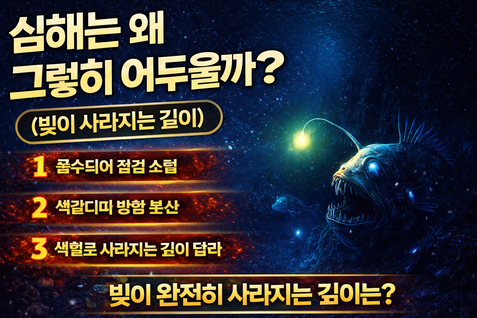 심해는 왜 그렇게 어두울까 빛이 사라지는 깊이의 비밀