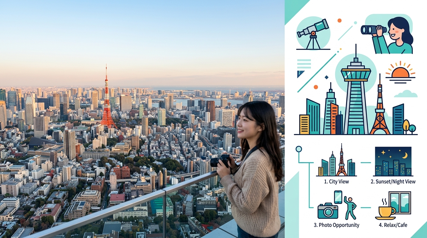 TOFROM YAESU와 MoN Takanawa에서 즐기는 도쿄의 파노라마 뷰.