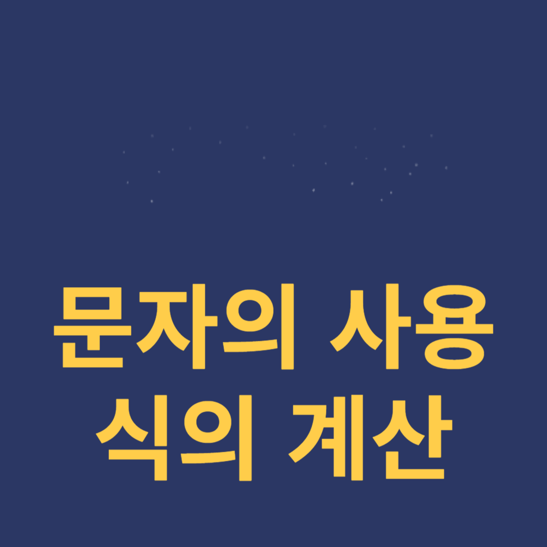 문자의 사용과 식의 계산