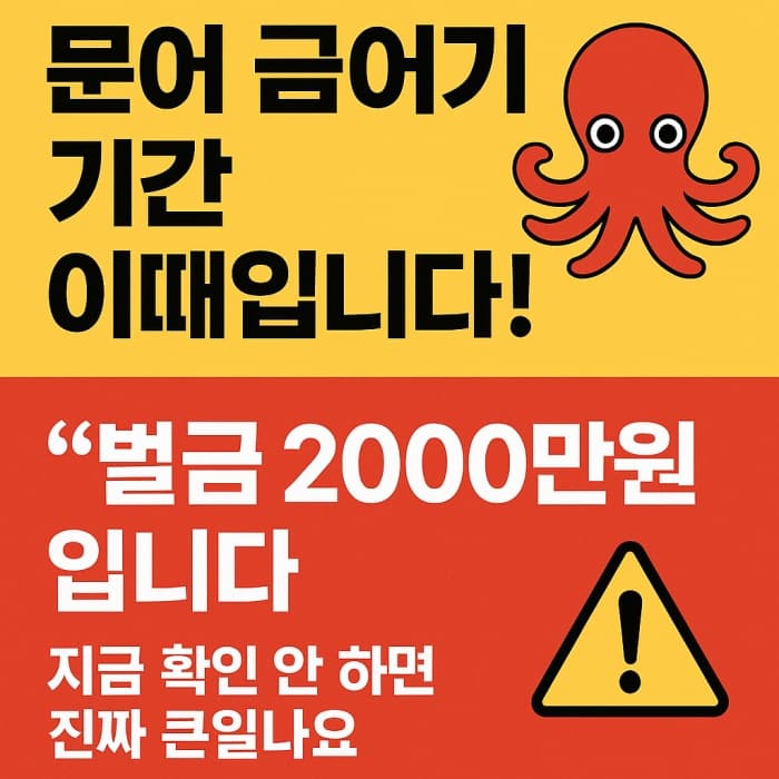 🐙 문어 금어기 기간 이때입니다! 벌금 피하려면 지금 확인하세요~!
