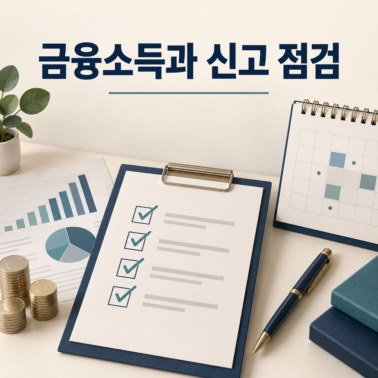 금융소득과 신고를 점검하는 달력과 체크리스트