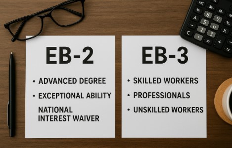 EB-2 와 EB-3 차이점 사진