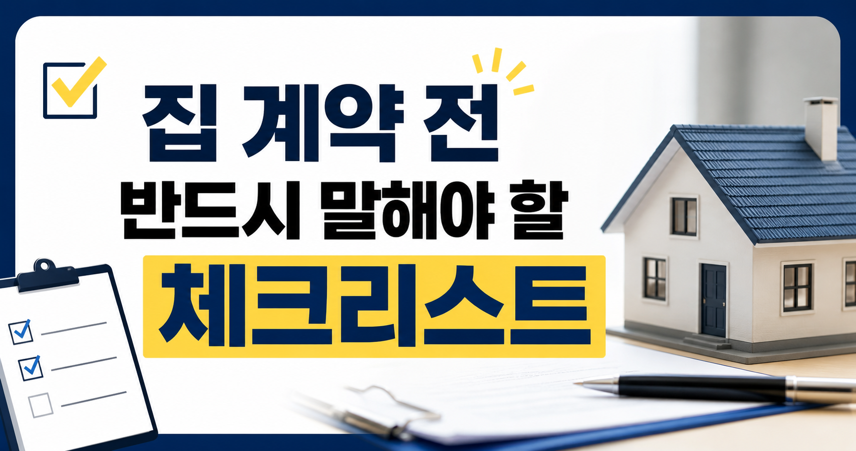 집 계약 전 반드시 말해야 할 체크리스트