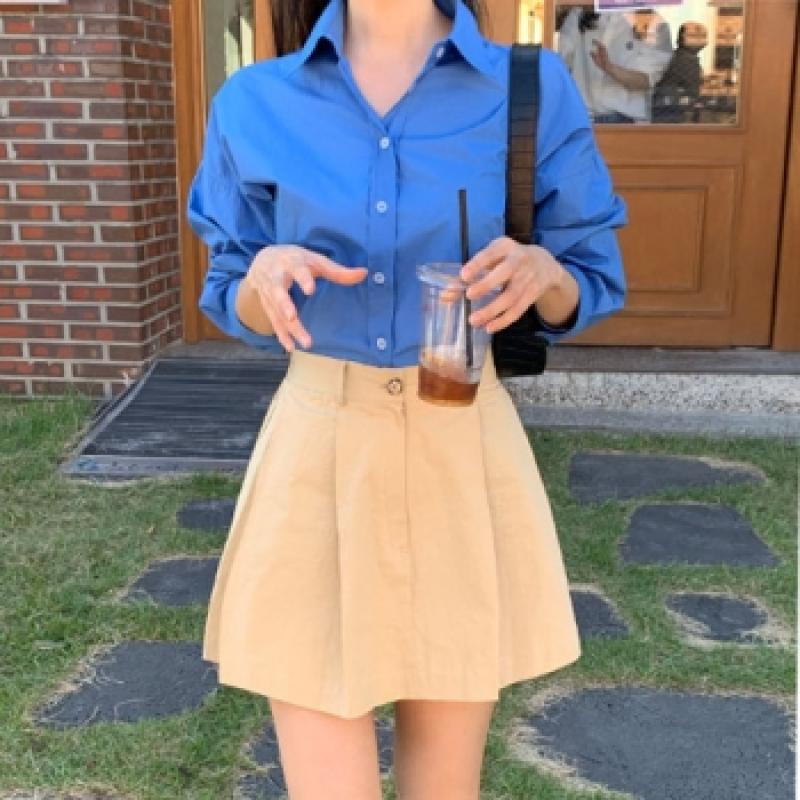 2종 여자 여성 셔츠 남방 오버핏 블루 옥스포드 루즈핏 화이트 핑크 블라우스 가을 봄 카라 14컬러