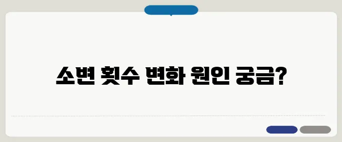 성인 하루 소변 횟수 기준 이상이면 병원