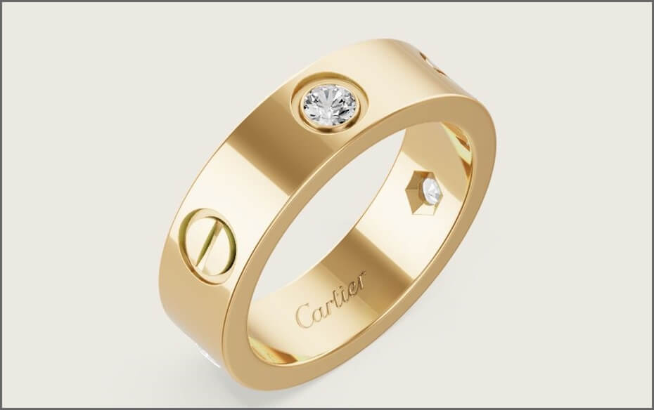 다이아몬드 3개_ 중간사이즈_골드색