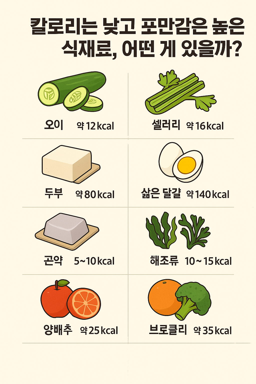 포만감 높은 저칼로리 음식 리스트