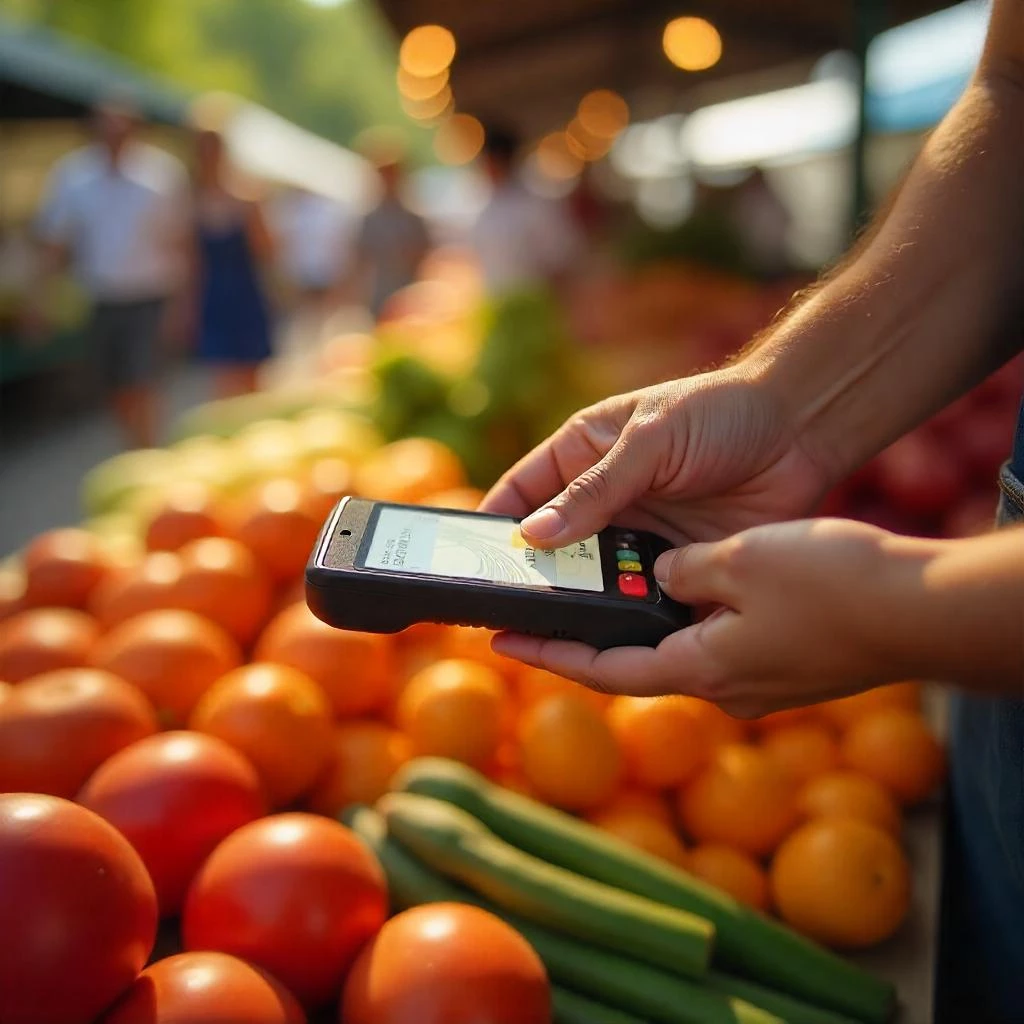 소상공인이 POS 화면에서 매출을 확인하는 모습